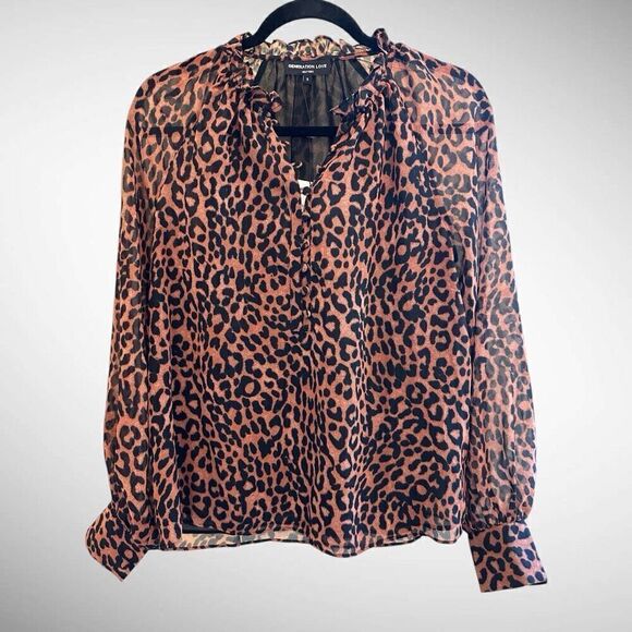Generation Love Noa Blouse in Speckled Leopard Size S - Picture 1 of 6